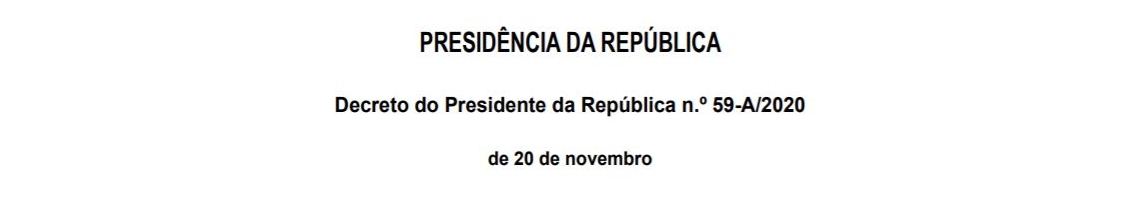 Decreto do Presidente da República n.º 59-A/2020