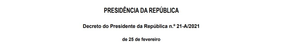 Decreto do Presidente da República n.º 21-A/2021