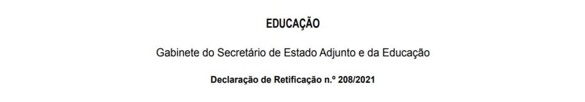 Declaração de Retificação n.º 208/2021