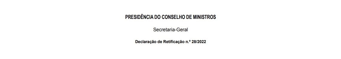 Declaração de Retificação n.º 28/2022